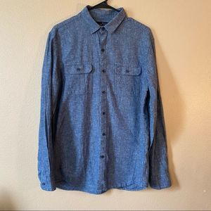 Marc Anthony linen Blend Slim Fit Button down Shirt M